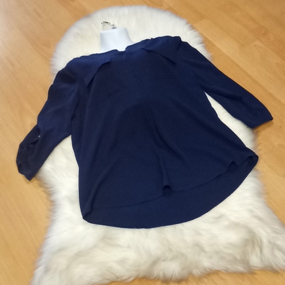 Cathy Navy Crepe Blouse - Picture 8 of 14